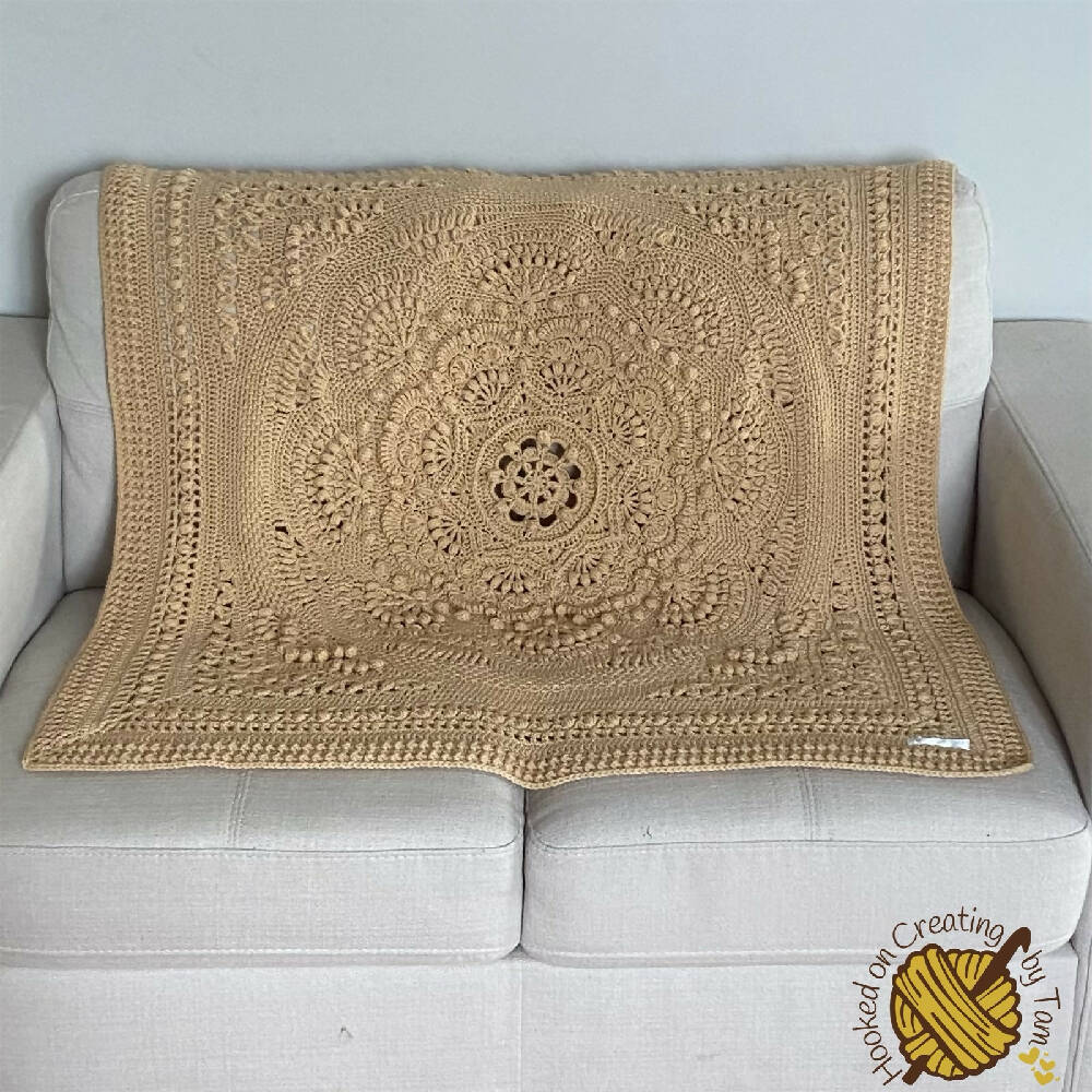 Stone ‘Baby Arcadia’ Heirloom Handmade Baby Blanket 100% Acrylic