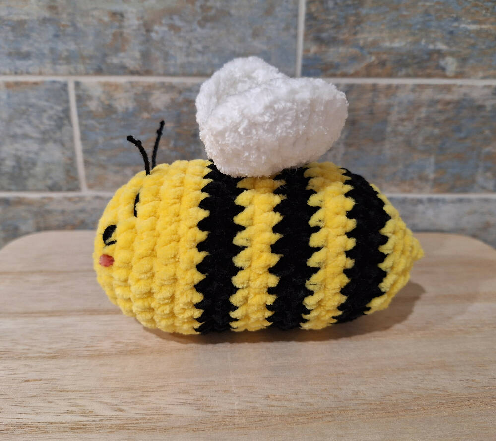 crocheted velvet bee