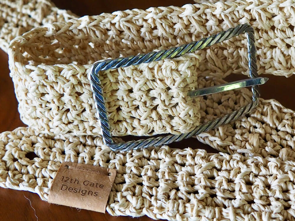 Crochet Bamboo Belt (Retro Twisted Wire Buckle)