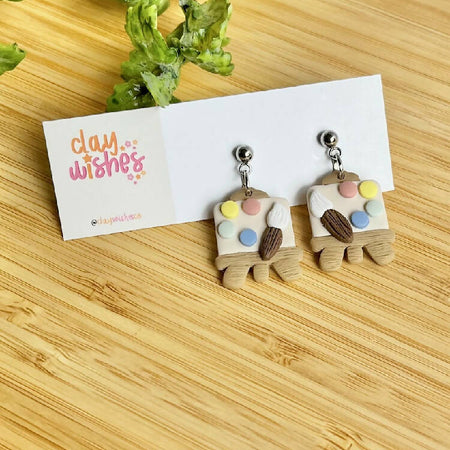 Paint Easel Polymer Clay Lightweight Earrings