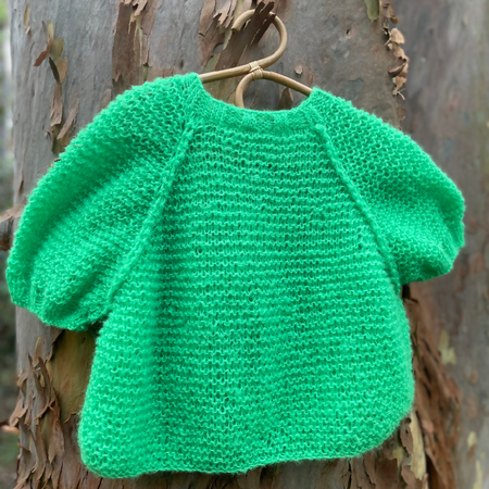 Handknitted Green Mohair Sweater