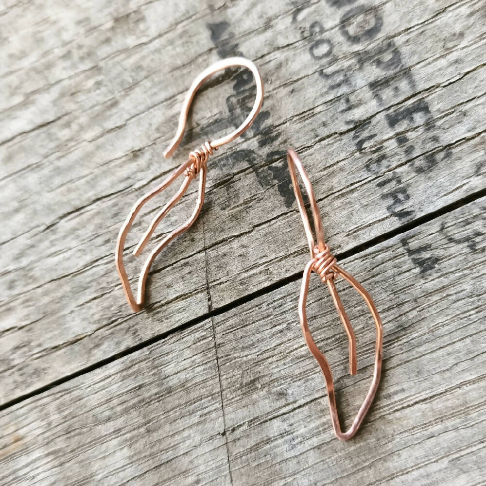 Mini Gum Leaf Earrings - copper