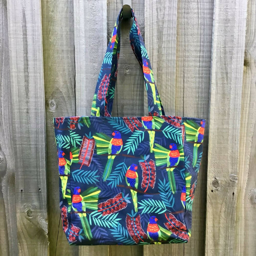 Reusable Shopping Bag - Rainbow Lorikeet Print