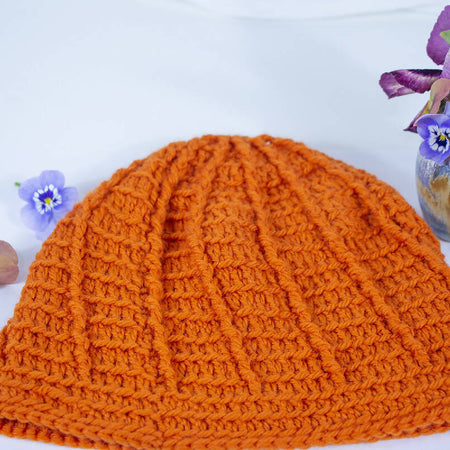 Burnt Orange Winter Hat, 100% Australian wool, machine washable