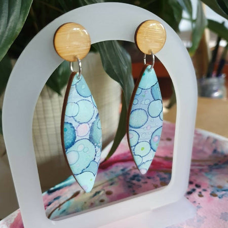 Blue Confetti Collection | Resin statement dangle earrings | Blue