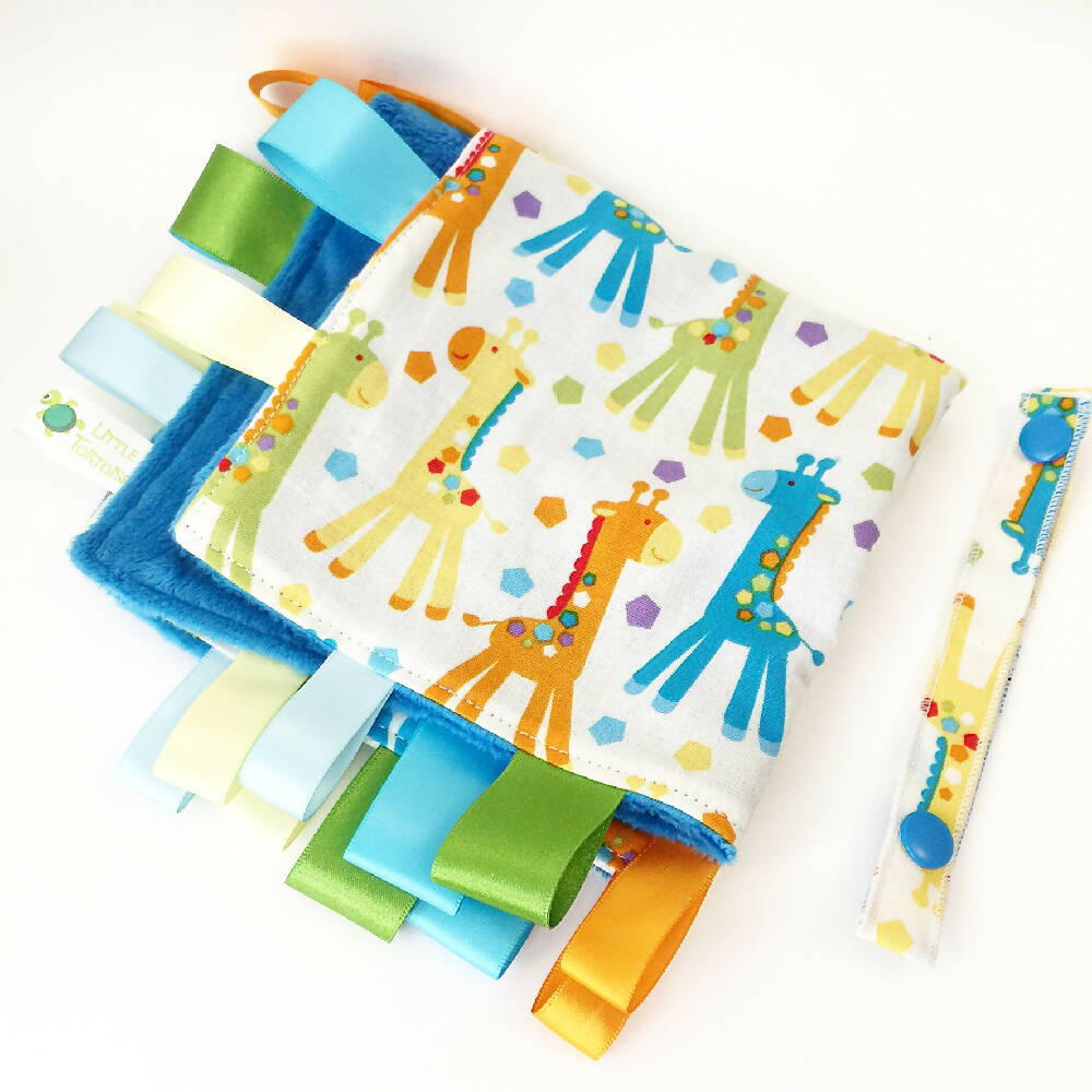 GIRAFFES ALL OVER Security Blanket Taggie / Taggy Toy Comforter