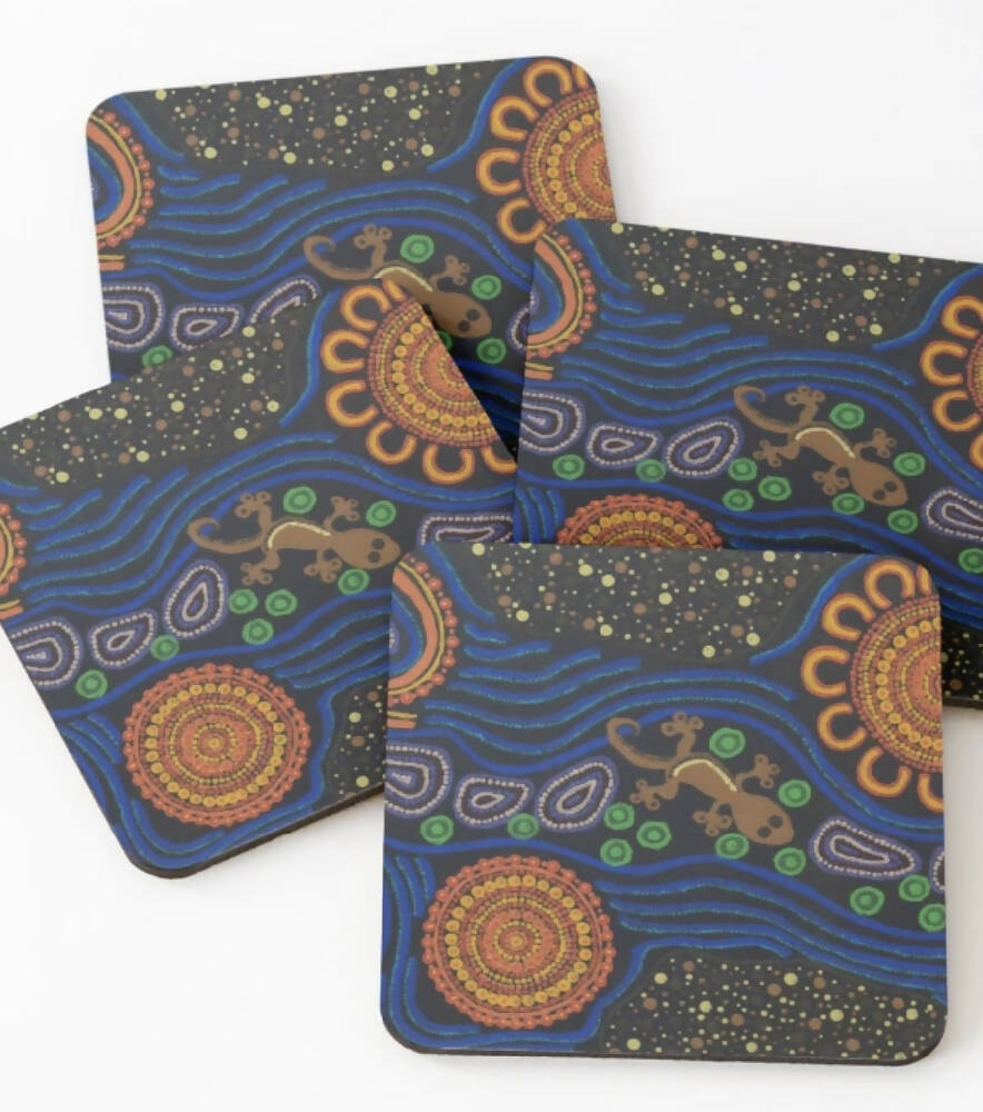 Gecko - Aboriginal Coasters