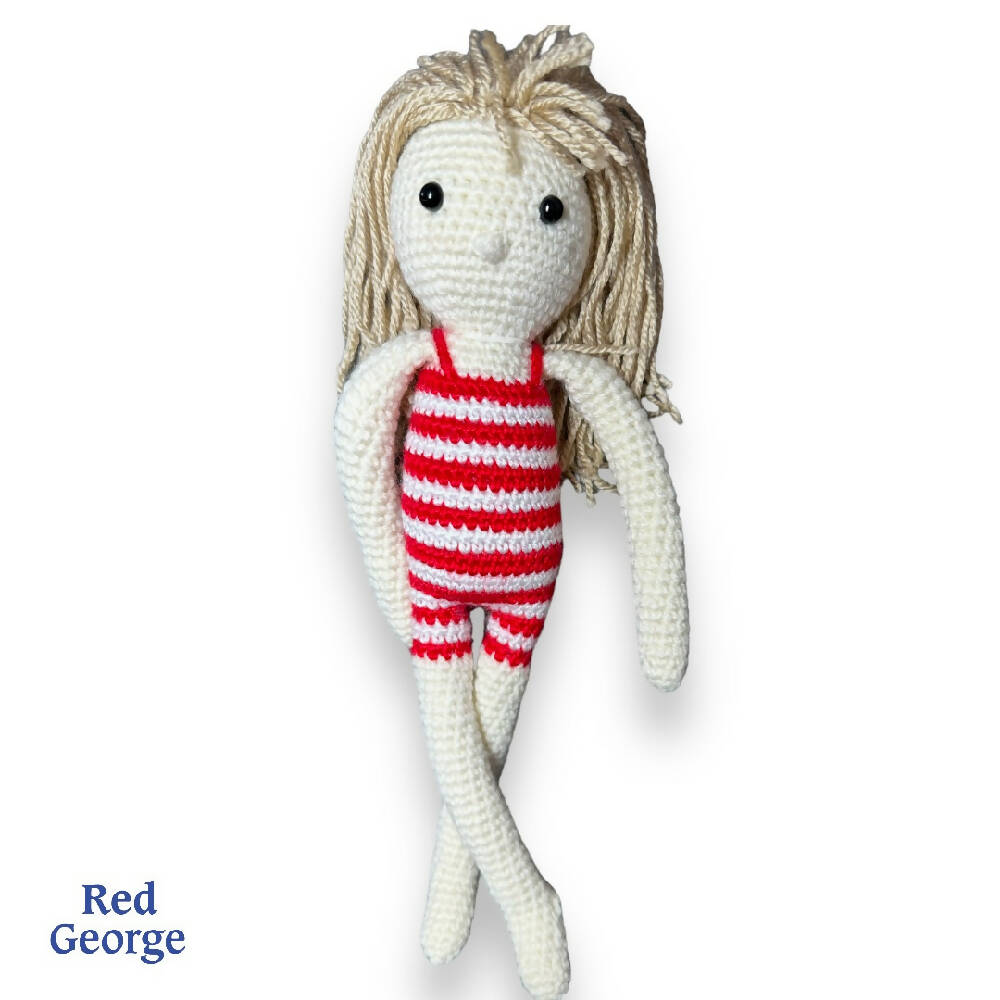 Red George of Kensington crochet  swim with me doll