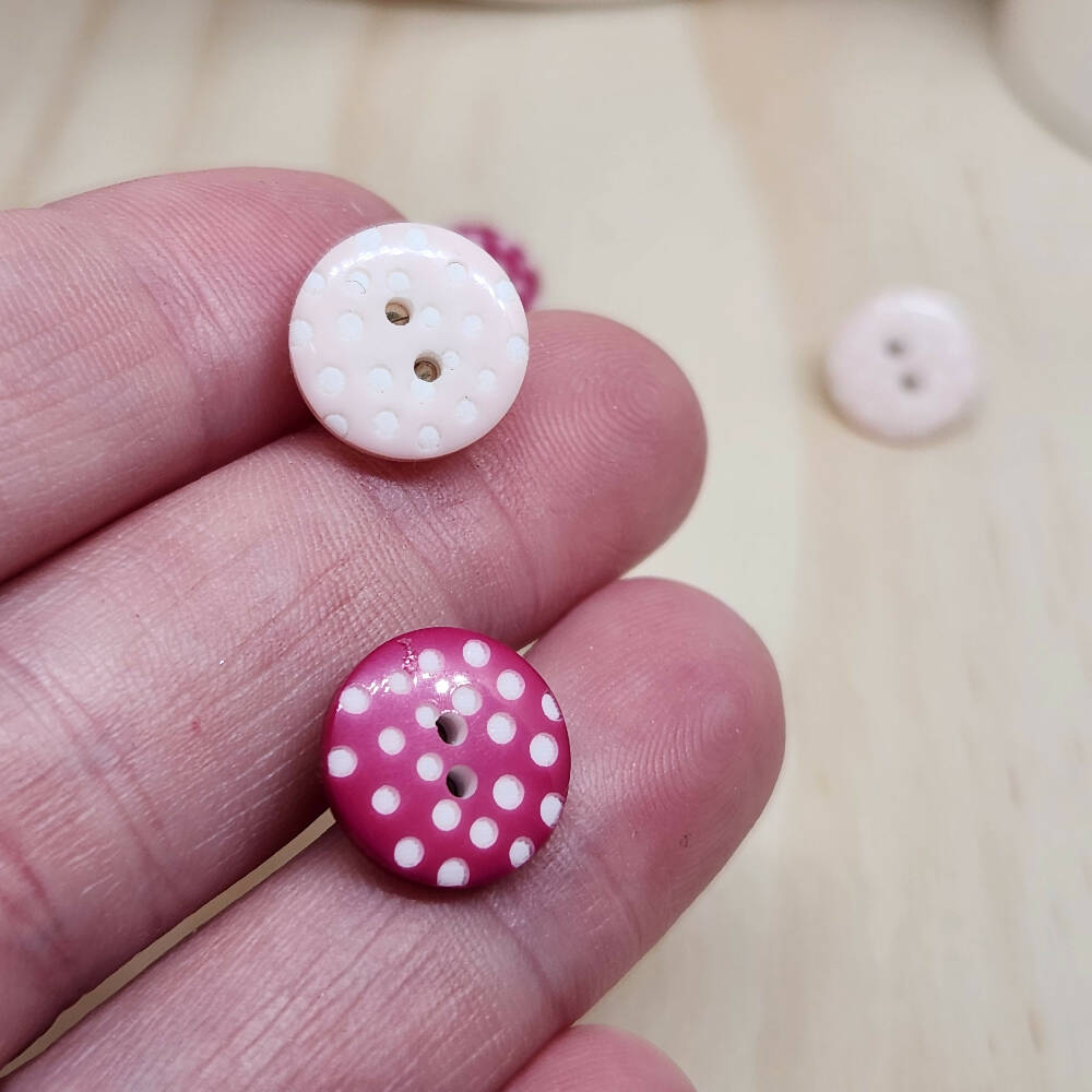 Stud Earrings Button Pink Spot A2B (7)