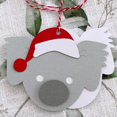 Aussie Christmas Koala gift tags. Xmas gift wrapping.