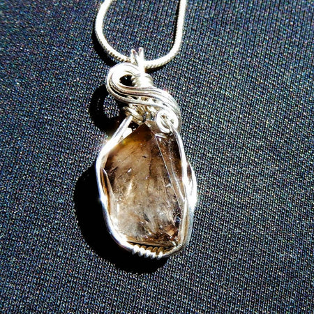 Mooralla Smoky Quartz Sterling wrapped crystal pendant