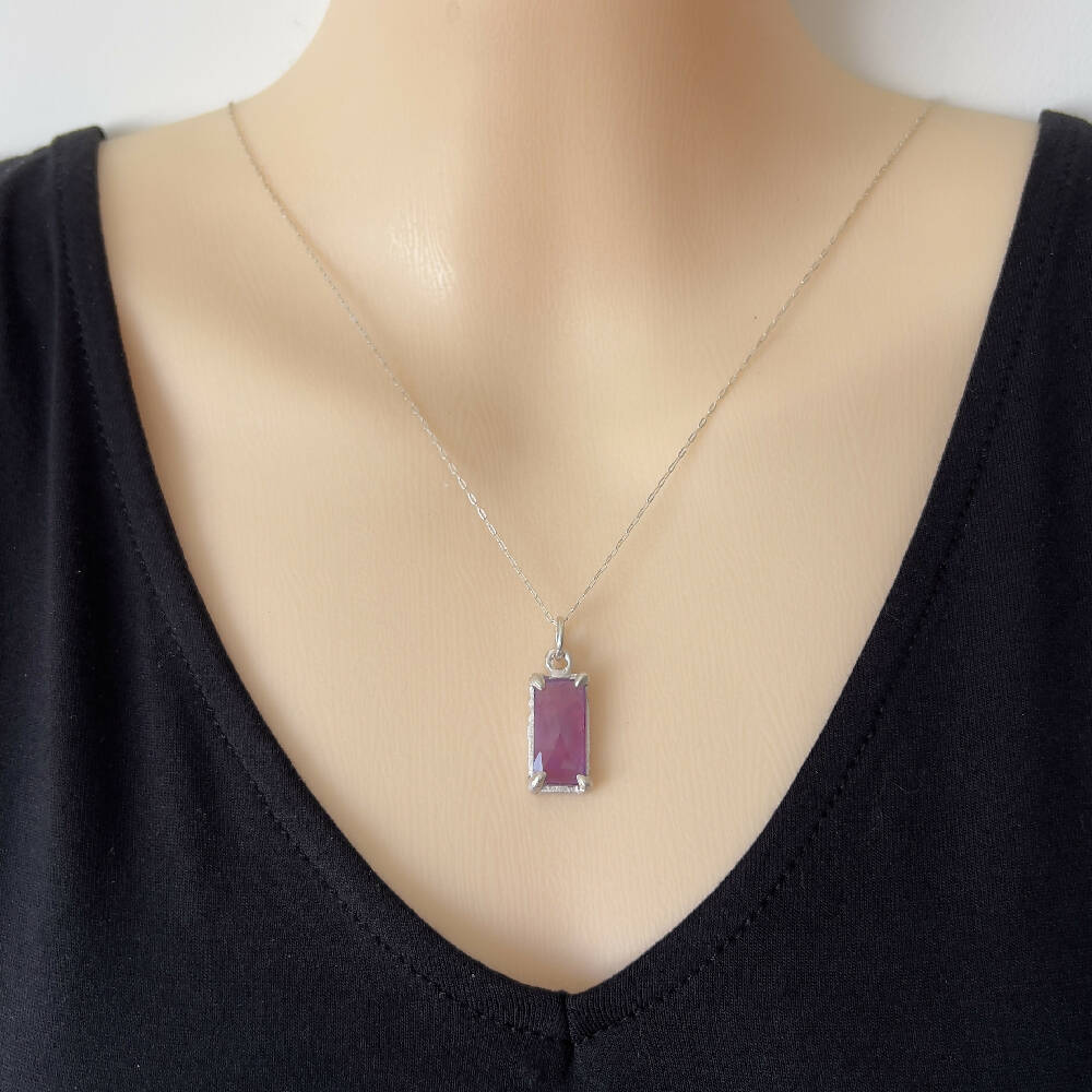 Sapphire and Sterling Silver Pendant