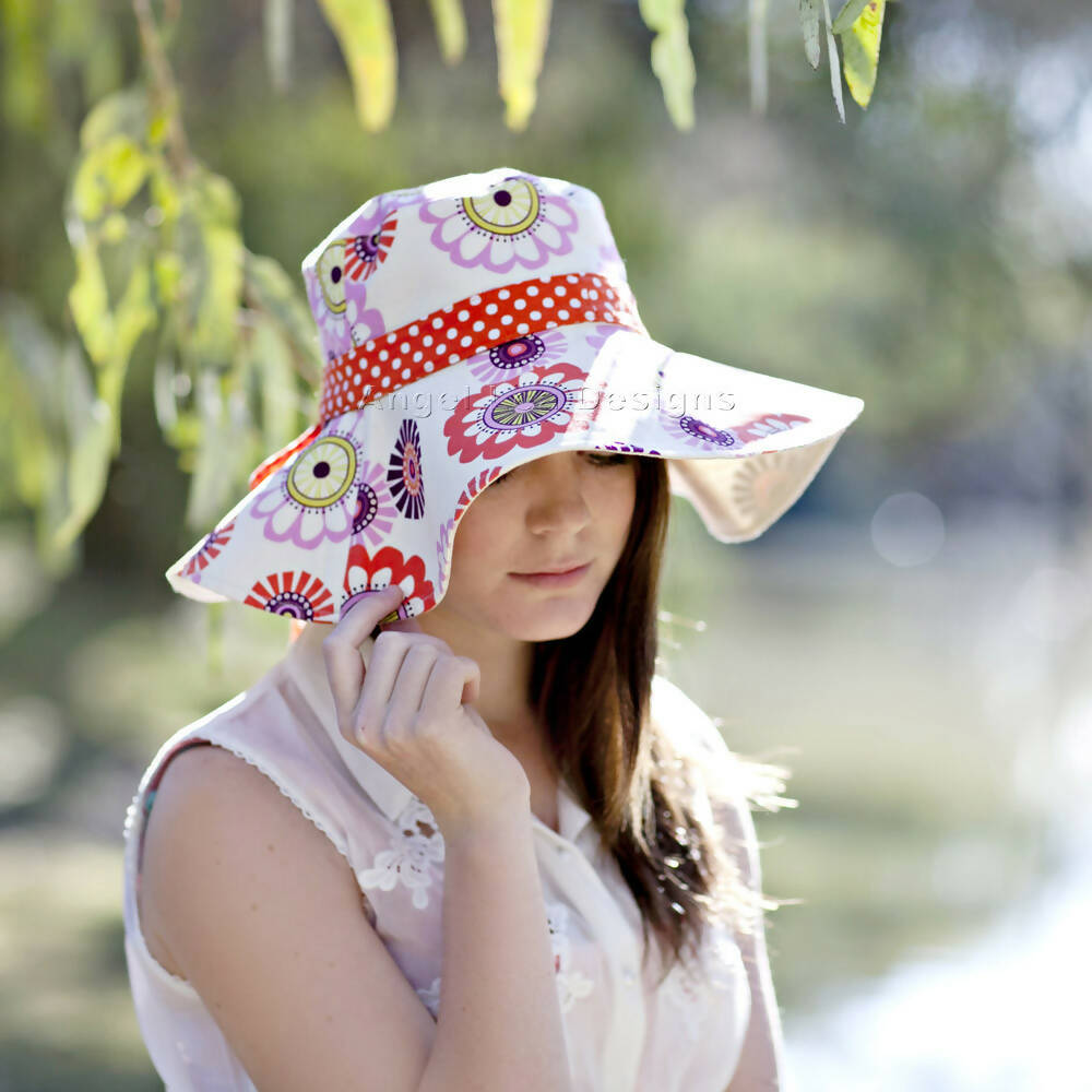 Ladies Sun Hat HARD COPY Paper Sewing Pattern Womens Hat