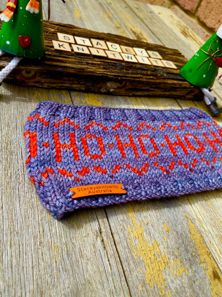 DOWNLOAD - Knitting Pattern - Christmas Headband, HoHoHo Headband Pattern
