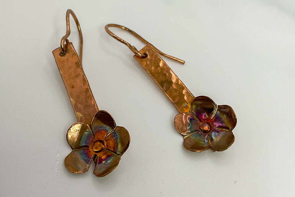 Copper Daisy Earrings