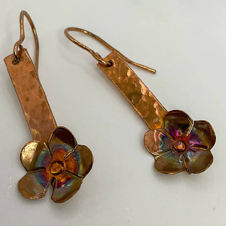 Copper Daisy Earrings