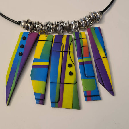 Multi-coloured handmade necklace