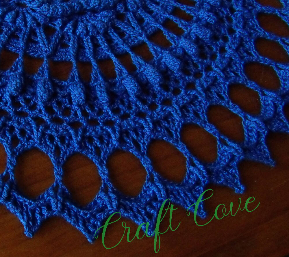 Doily 3D Textured in Medium Blue