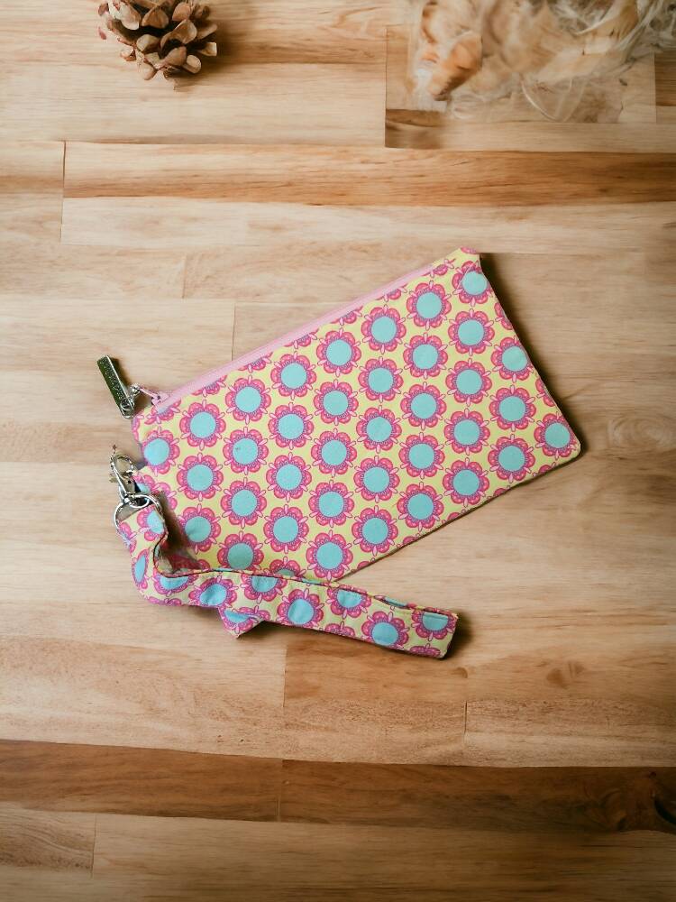 Zippered Pouch with Wrist Strap Attachment