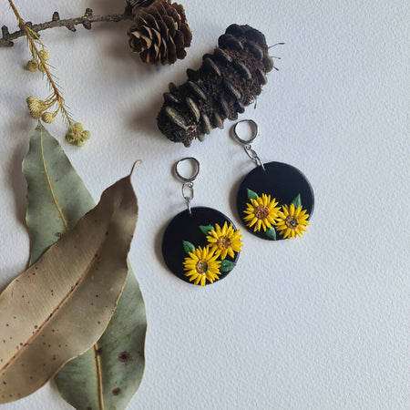 Earrings, Sunflowers