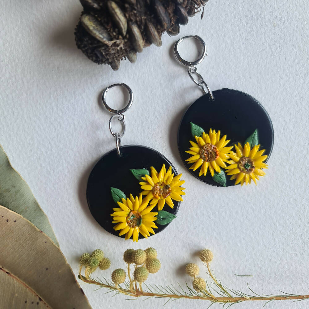 Earrings, Sunflowers