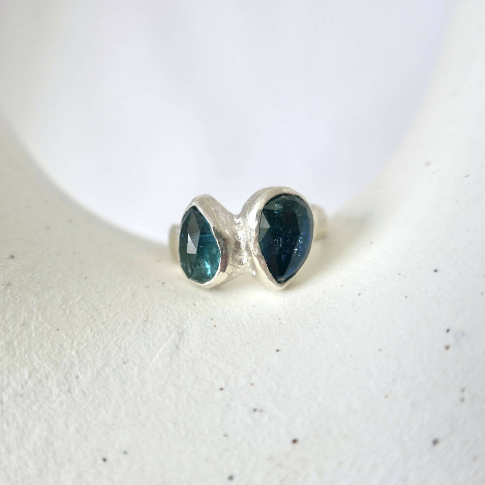 Bi-Colour Kyanite Duo Ring