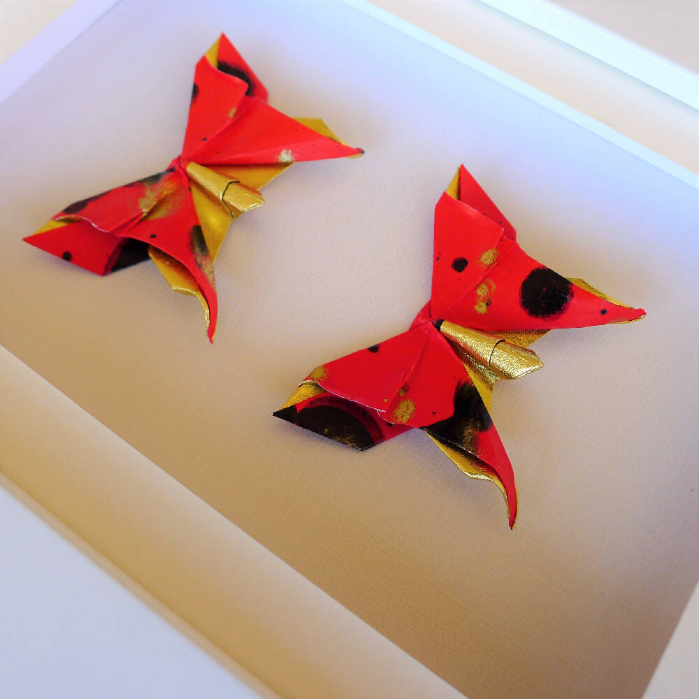 red gold butterflies - marionnelson art