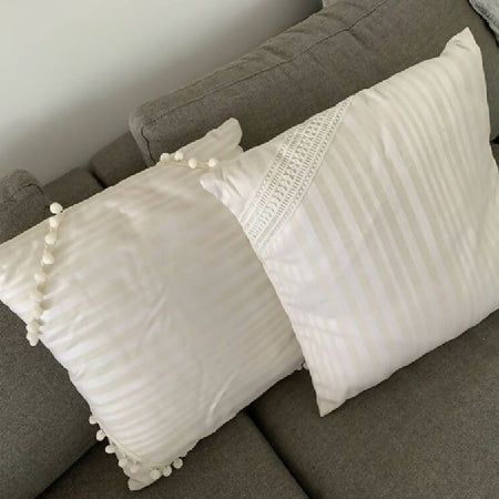 Cushion Covers - 2 Cream-50cm x 45cm - $40.00 for both.
