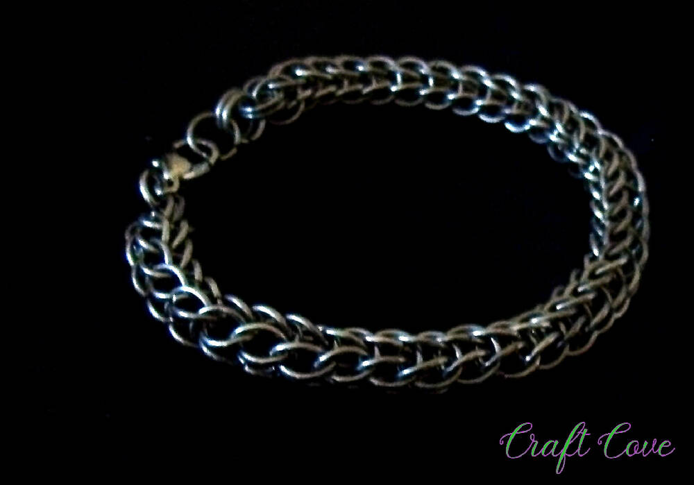 Bracelet Silver Chainmail in Persian weave