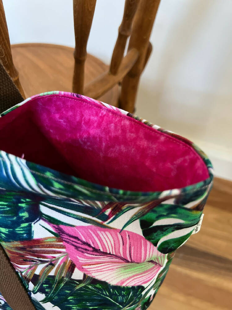 Tote Bag for Shopping/Market/Beach – Bright Botanical + Denim