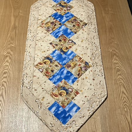 table runner handmade quilted beach