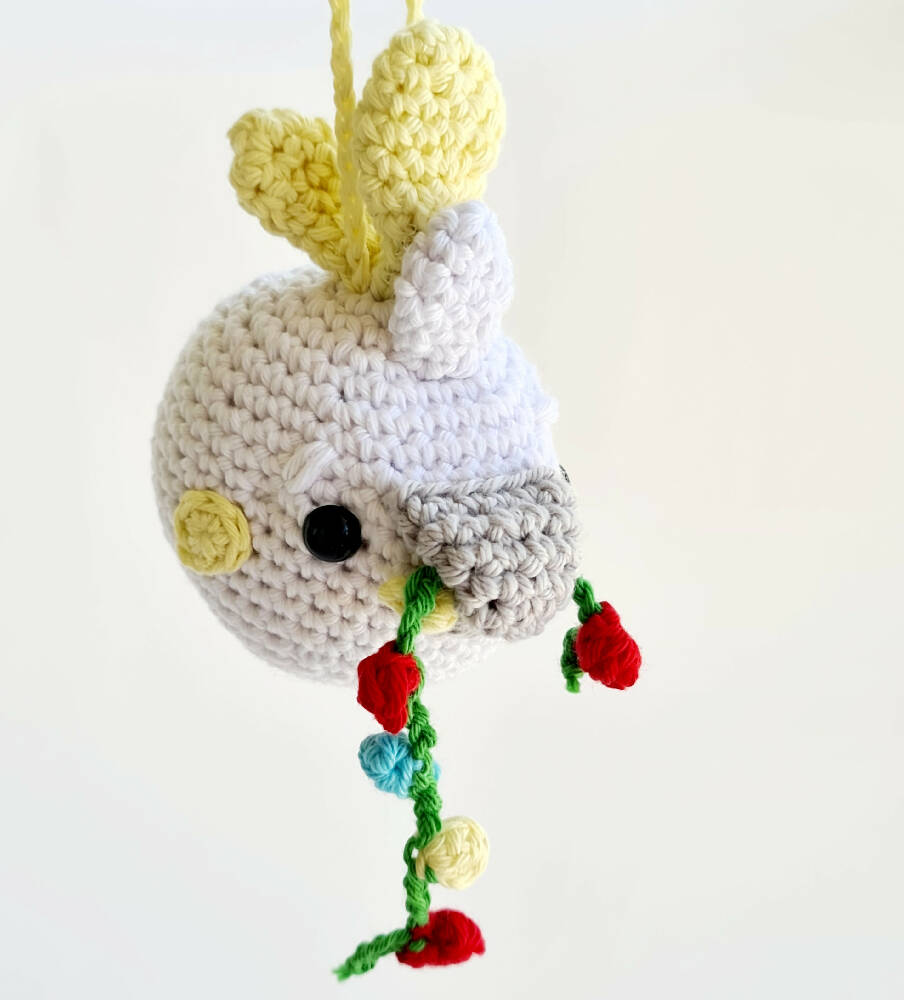 Crocheted Heirloom Aussie Native Animal Christmas Decoration - COCKATOO
