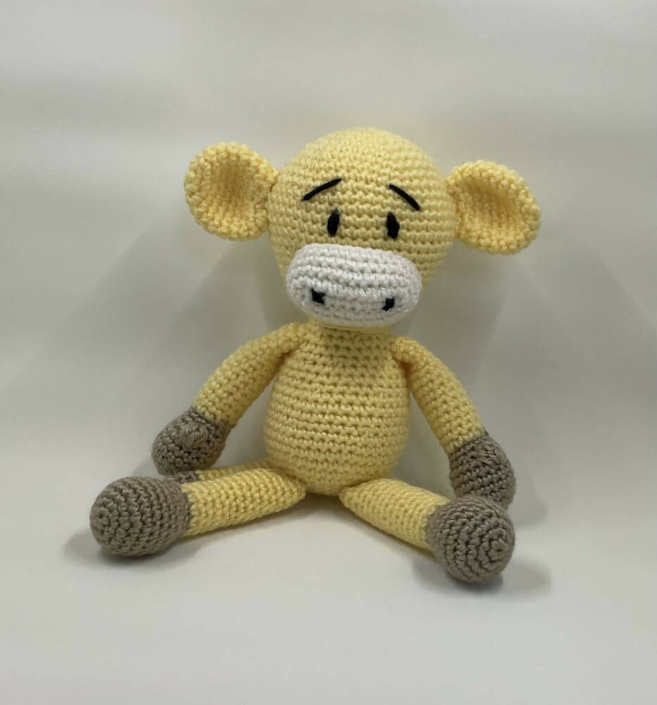 Crochet monkey toy, soft animal toy, baby gift