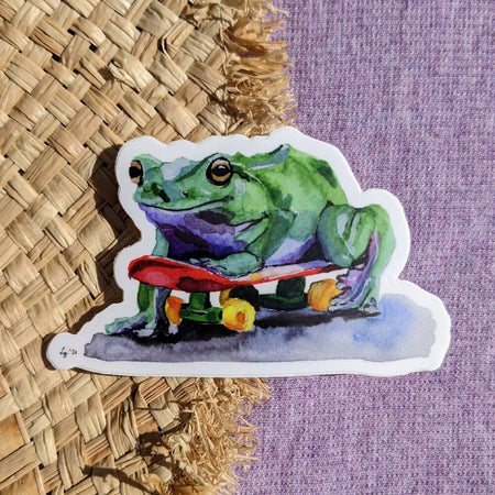 Frog on a Board - Sticker