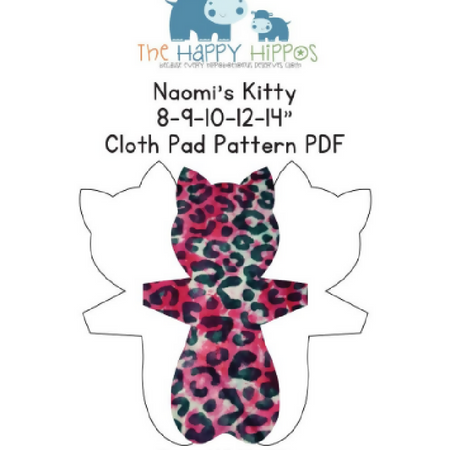 Made to Order Cloth Pad (Shape - Happy Hippos Naomi's Kitty)
