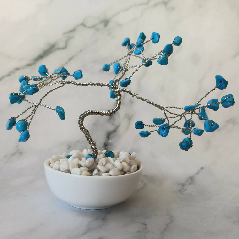 Blue Howlite Mini Gem Tree already made
