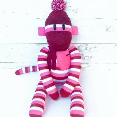 Ruby the Sock Monkey - READY TO SHIP soft toy
