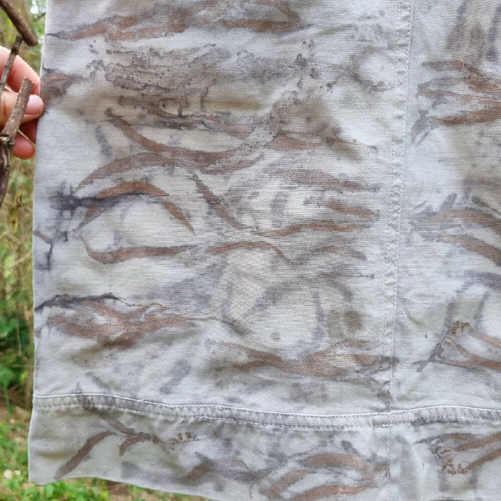 Skirt - Botanically Printed - Upcycled - Size 8 - Wearable Art