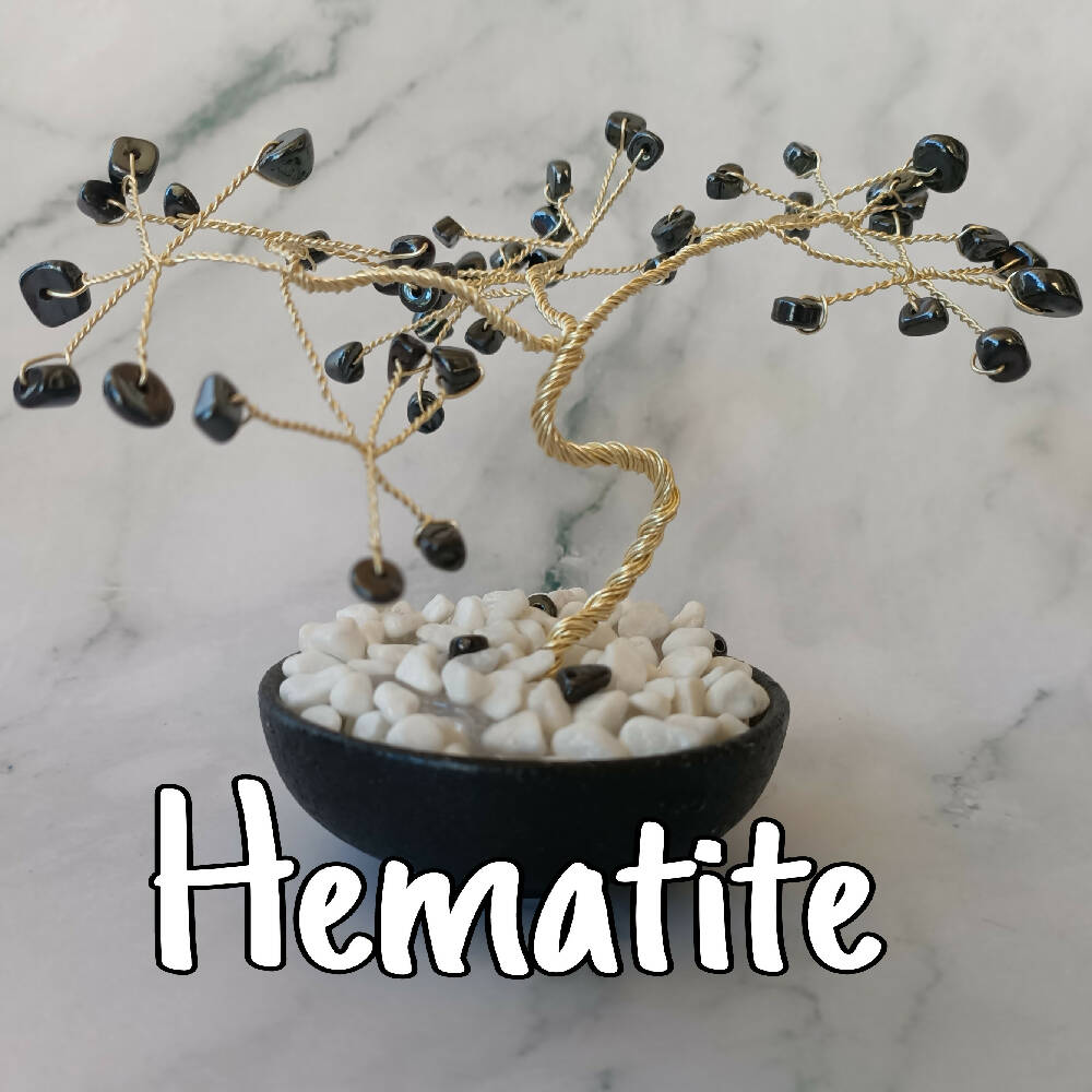 Hematite Mini Gem Tree already made