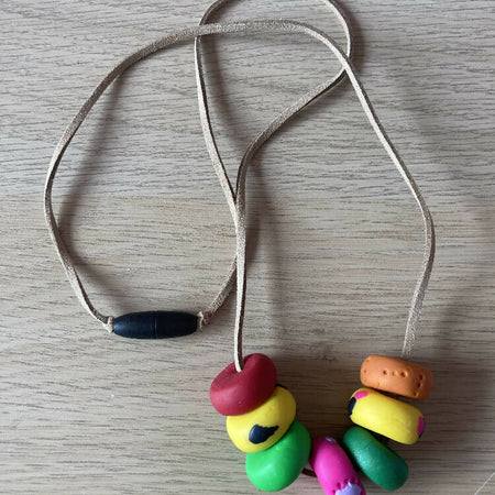 All the brights polymer clay necklace