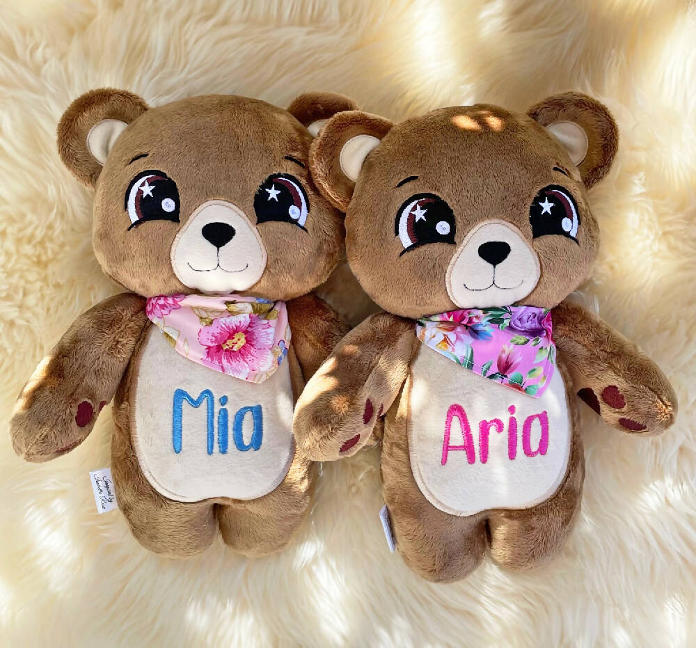 Teddybear-Softminky-personalisedbear-childrensteddy-nurserydecor-handmadebear-named-customorder-childrensgift-firstbirthday-firstchristmas-babyshowergift-Australia