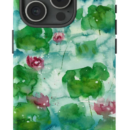 Mobile Phone Tough Glossy Cover With Water Lilies Artwork Print