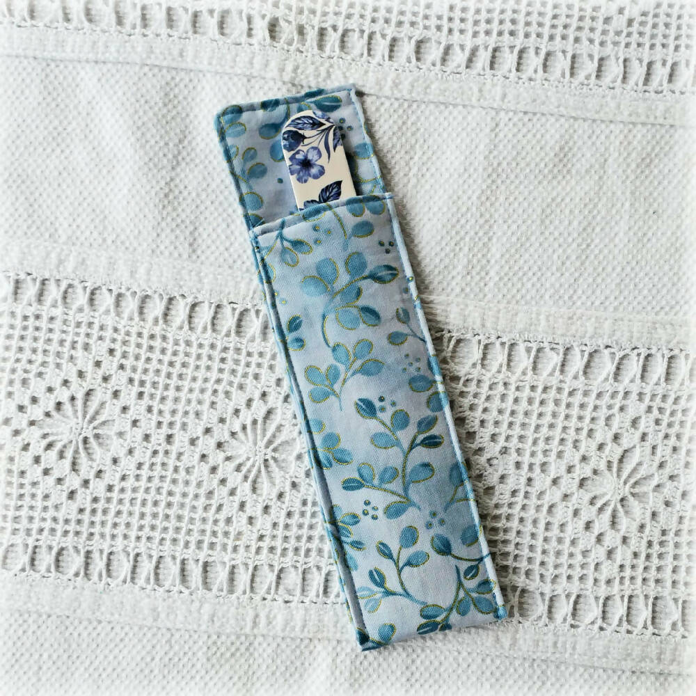 Nail file pouch and file, pretty fabric. Free shipping