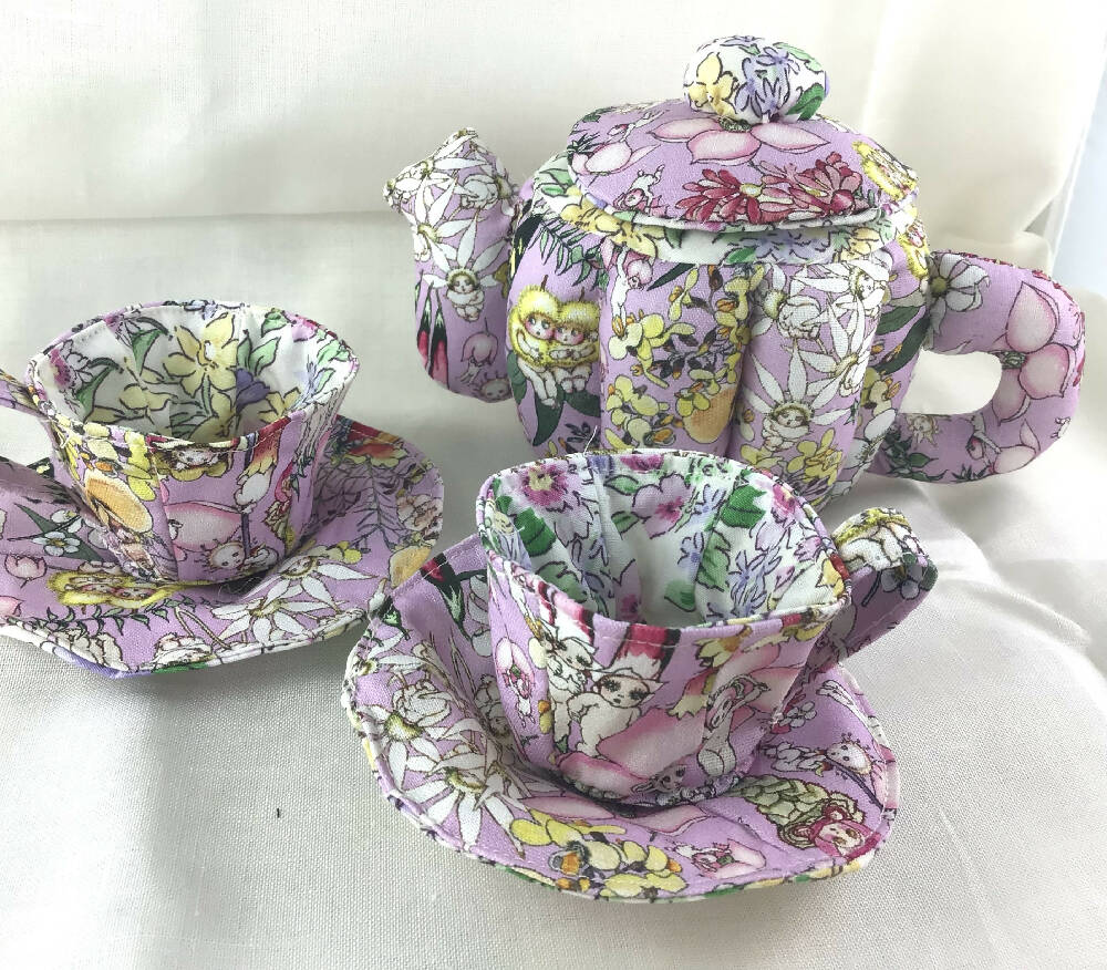 My First Teaset Mauve Gumnut Babies