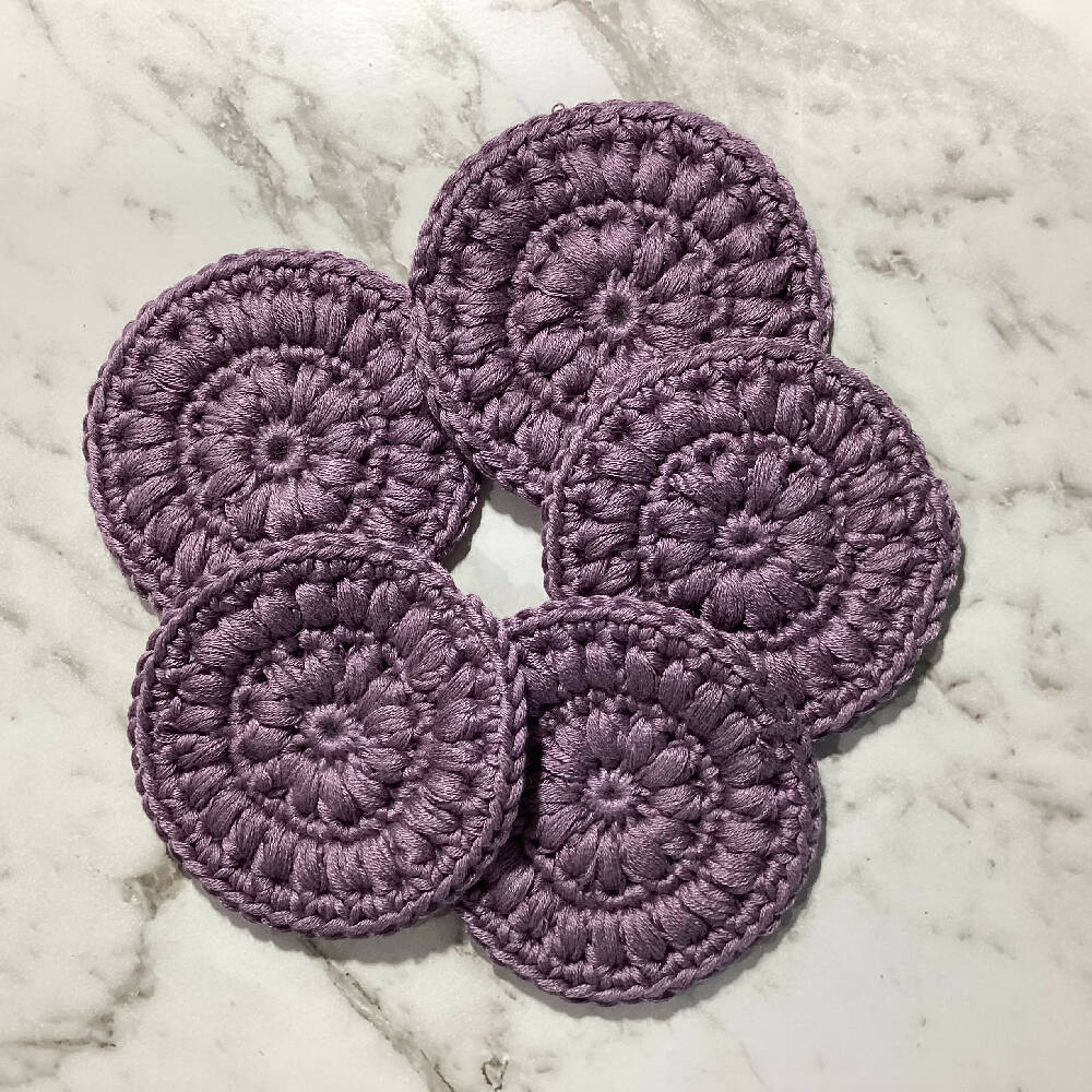 Crochet Face Scrubbies in Cotton Bamboo