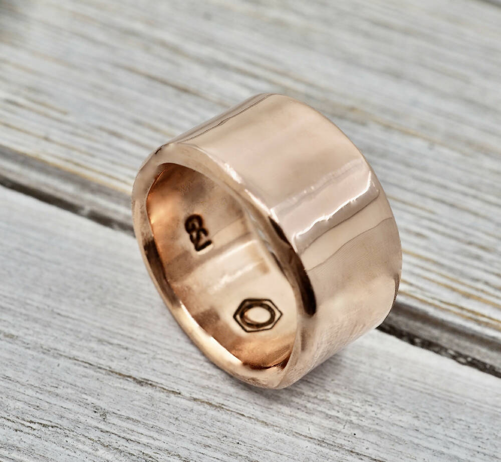 Wide copper ring | Chunky copper ring | Heavy copper ring | Handmade copper jewellery | Copper anniversary gift | Wedding Ring