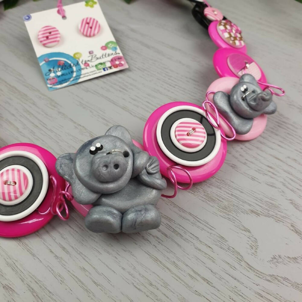 Necklace Buttons Ellie the Elephant  (1)