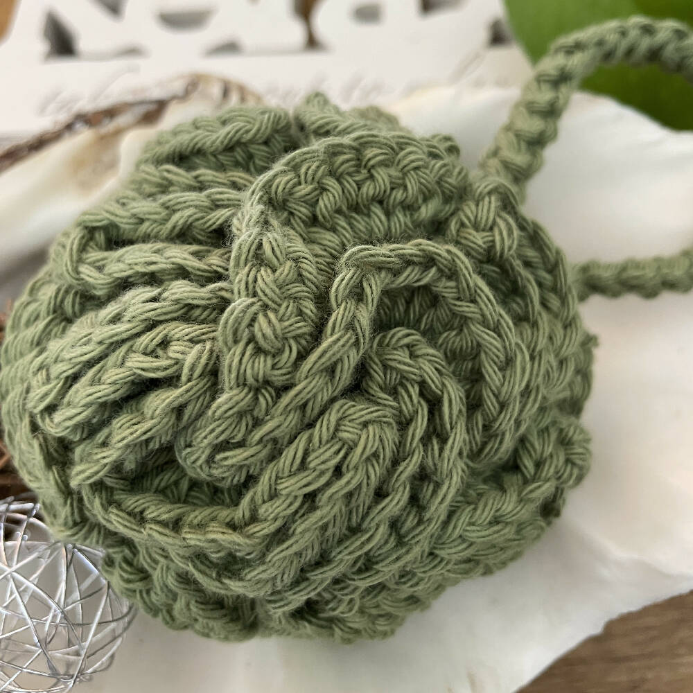 Handmade Crochet Loofah - Sage green