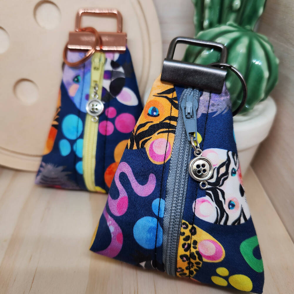 Zippity Keyring Pouch - Animalia - Triangle Keyfob Zip Pouch