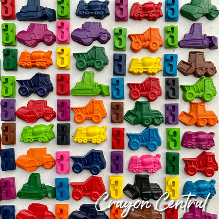 Construction Themed Crayon Party Favours